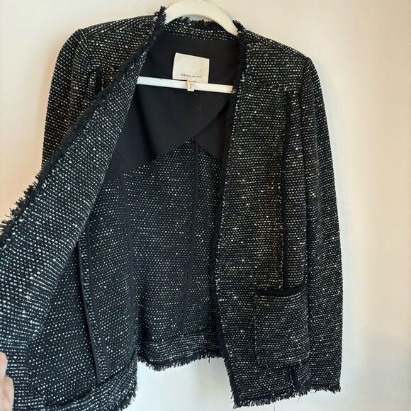 Rebecca Taylor Women tweed Rae hem blazer suit jacket pockets size 6 - EUC! - Picture 4 of 11